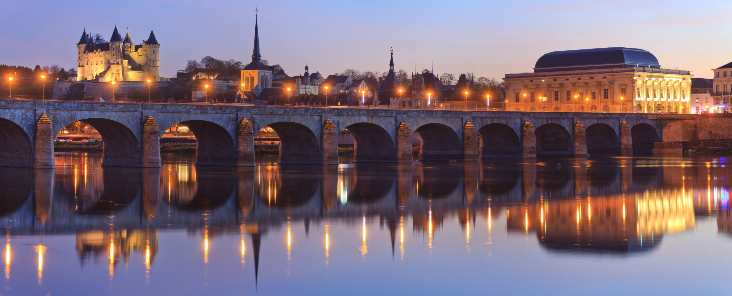Panorama de Saumur avec le château et la Loire – Maine-et-Loire